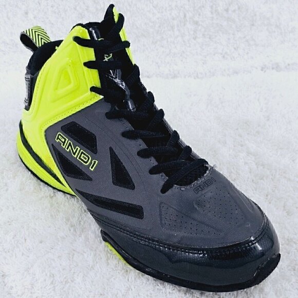 AND1 36159635 Basketball Shoes Size 6 Youth Black Yellow High Top Lace up - Picture 9 of 9